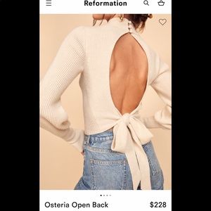 Reformation Osteria open back sweater- bone